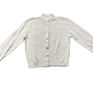 Vintage 1940s-1950s Winter White Long Sleeve Cardigan Knit Fall Winter Sweater